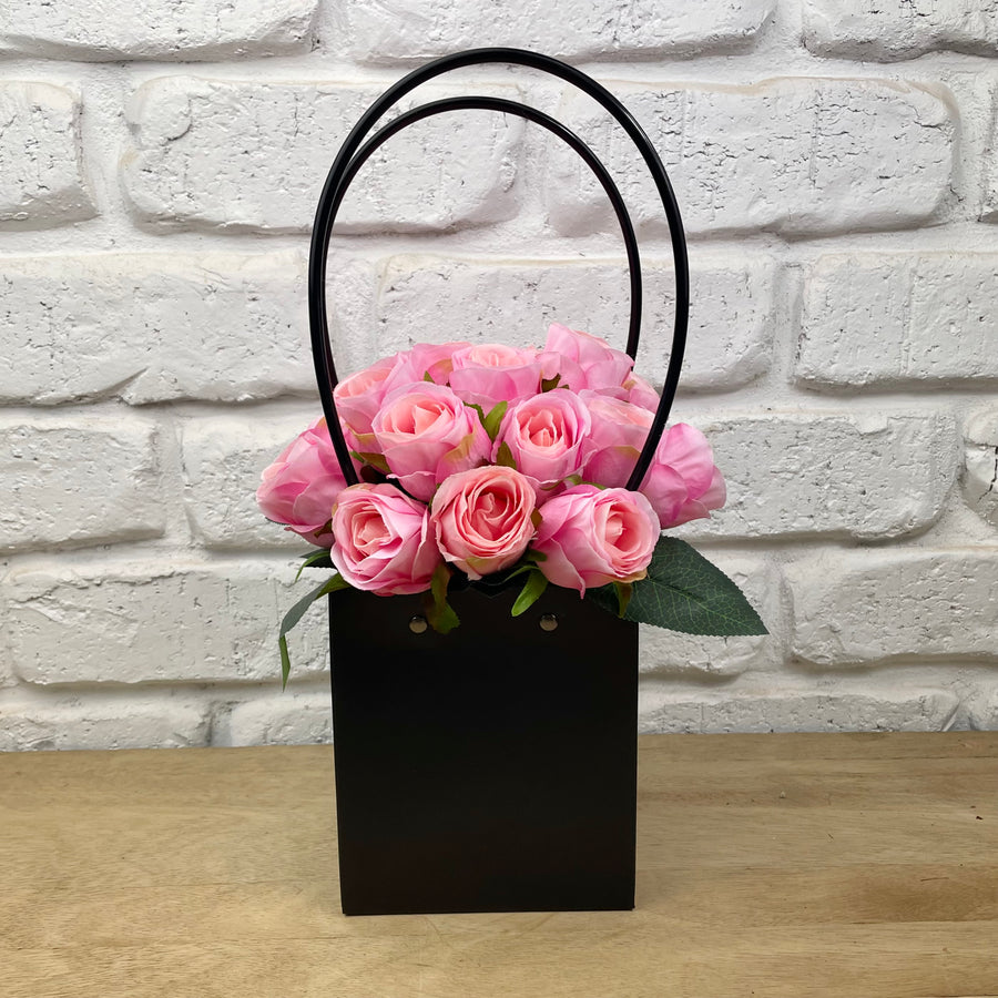 pink roses bloom bag female gift basket delivery adelaide