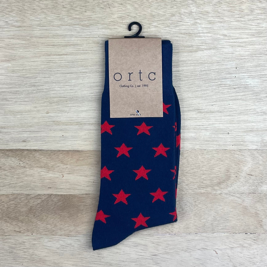 ORTC  Mens Socks - red stars - Sleek and Unique Gifts Adelaide