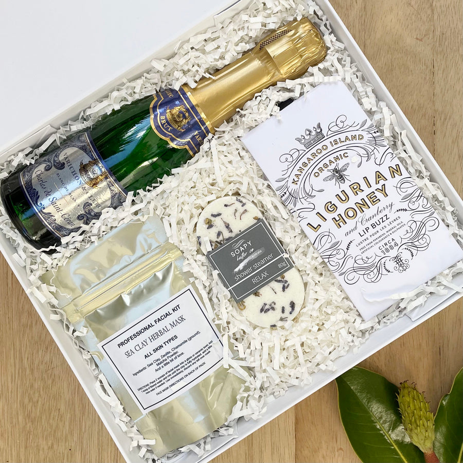 Female luxury gift box with french champagne - adelaide gift delivery
