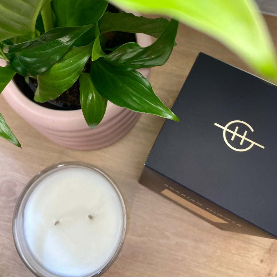 Glasshouse candle and Peace Lily plant gift hamper Adelaide