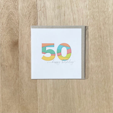 50 Years Birthday Card by Rhicreative - Sleek and Unique Gift Baskets