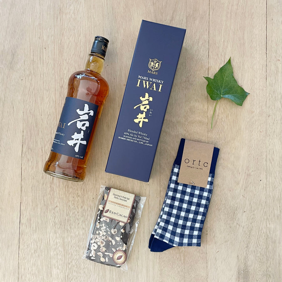 Iwai Mars Whisky, artisan chocolate and ORTC socks - male gifts Adelaide - Sleek and Unique
