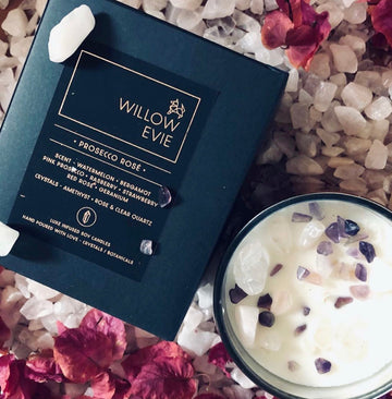 Crystal Soy Candle by Willow + Evie handcrafted - Adelaide Gift Delivery