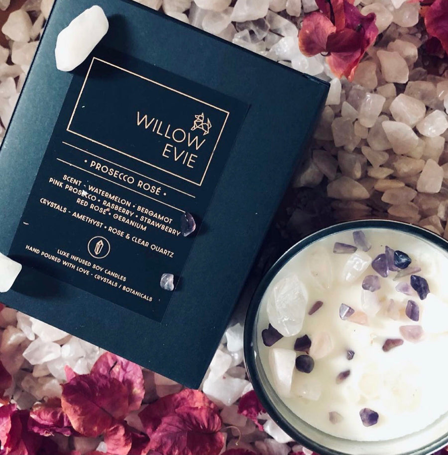 Crystal Soy Candle by Willow + Evie handcrafted - Adelaide Gift Delivery